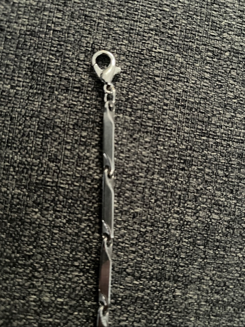 Sleek Silver Geometric Link Bracelet, New - Picture 5 of 8